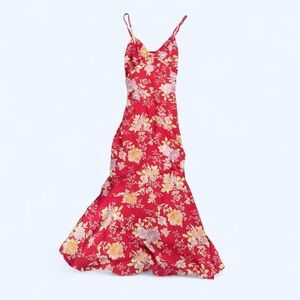 Dress Forum Floral Maxi Dress Coral/Red